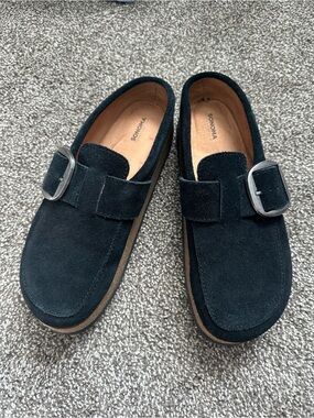 Sonoma Black Suede Buckle Slip-On Loafers